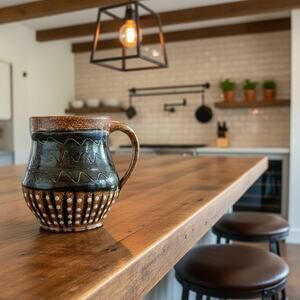 Lovejoy Pottery NC Studio Mug-Signed-Handmade-Rustic Wabi Sabi Ceramic-Artisan